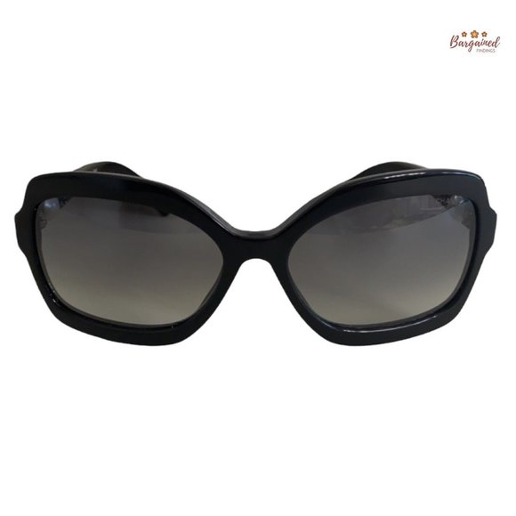 Authentic CHANEL Black Rims Gray Lenses Collection Pearl Sunglasses 5132-H
